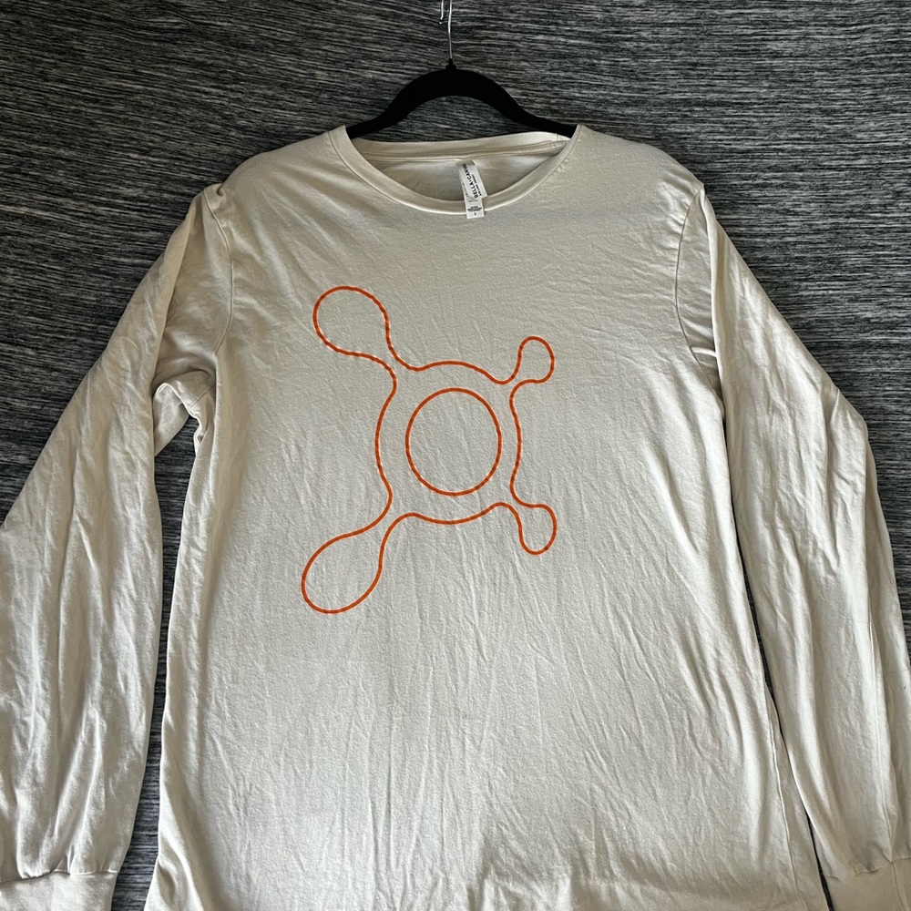 Orangetheory Cream Long Sleeve Tee with Orange Logo